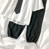 GETADME 화이트 셔츠 여성 패션 블랙 타이 일본 스타일 프레피 학생 JK 걸스 블라우스 심플 솔리드 루즈 여름 버튼업 상의 신상품