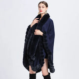 GETADME 12 Colors Women Winter Thicken Shawl Faux Rabbit Fur Big Long Collar Loose Poncho Big Pendulum Capes Plus Size Cloak Overcoat