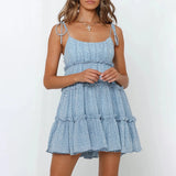 여성용 플로럴 스파게티 스트랩 여름 캐주얼 드레스 보헤미안 스타일 비치 드레스 패션 섹시 데일리 웨어 숏 스커트 로파 드 무헤르 