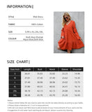 Getadme 여성 캐주얼 긴팔 드레스 V넥 루즈 플로잉 드레스 러플 인형 드레스 코튼 드레스 티셔츠 드레스