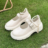 GETADME-Women's Luxury Beaded Mary Jane Leather Shoes Spring/Autumn Fashion Comfortable Elegant Flat Black Walking Shoes Zapatos Mujer