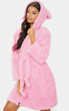 GETADME 2025 wsevypo New Women Fleece Hooded Robe Sleepwear Fall Winter Warm Long Sleeve Thick Sleep Robe Furry Female Pajamas