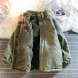 GETADME 2025 autumn and winter new love lambswool cotton-padded jacket double-sided collar jacket couple loose jacket warm Y2K