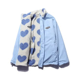 GETADME 2025 autumn and winter new love lambswool cotton-padded jacket double-sided collar jacket couple loose jacket warm Y2K
