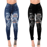 GETADME 2024 Autumn High Waist Ripped Jeans For Women Fashion Stretch Skinny Denim Pencil Pants Casual Slim Trousers S-3XL