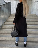 GETADME 2024 Autumn Winter Spring New Fashion Casual Elegant Simple Long Sleeved Lapel Button Split Woolen Jacket