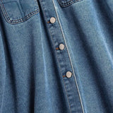 GETADME 2024 Korean Style Spring-Summer New Type Skirt Women's Fashion Commuter Single-Breasted Belt Denim Skirt