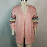 GETADME 2025 New Fashion Striped Mohair Casual Sweater Women Autumn and Winter Knitted Cardigan Jacket Women Cardigan