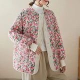 GETADME 2024 New Lightweight Retro Printed Loose Cotton Coat For Women's Autumn And Winter Fashion Casual Coat