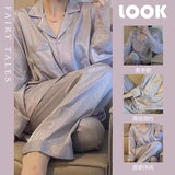 GETADME 2025 New Spring and Autumn Ice Silk Pajamas Women Long sleeve  Thin Silk Summer Women Set Home wear