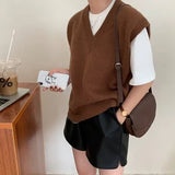 GETADME 2024 New style Cashmere vest Women V-Neck Loose style solid color High-quality soft keep warm Vest Women