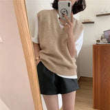 GETADME 2024 New style Cashmere vest Women V-Neck Loose style solid color High-quality soft keep warm Vest Women