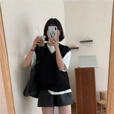 GETADME 2024 New style Cashmere vest Women V-Neck Loose style solid color High-quality soft keep warm Vest Women