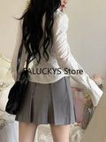 GETADME 2025 Summer Slim Tunics Shirt Harajuku Preppy Women Sexy White Blouses Elegant Female Japanese Style Casual Korean Fashion