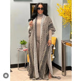 GETADME 2025 Winter Rich Women African Fashion Sweater Cardigans Fringe Poncho Oversize Fashion Lady Loose Long For Outfits Clothing