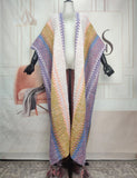GETADME 2025 Winter Rich Women African Fashion Sweater Cardigans Fringe Poncho Oversize Fashion Lady Loose Long For Outfits Clothing