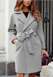 GETADME 2025 Women Hot Pink Trench Coat Casual Mid Long Overcoat Lapel Open Front Cardigan Outwear Woolen Boot Winter Jackets for Women