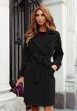GETADME 2025 Women Hot Pink Trench Coat Casual Mid Long Overcoat Lapel Open Front Cardigan Outwear Woolen Boot Winter Jackets for Women