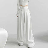 GETADME 2025 Autumn New Women’s Suit Trousers Women Korean Style High Waist Trouser Office Ladies Fashion Loose Trousers Streetwear