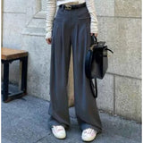 GETADME 2025 Autumn New Women’s Suit Trousers Women Korean Style High Waist Trouser Office Ladies Fashion Loose Trousers Streetwear