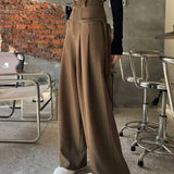 GETADME 2025 Autumn New Women’s Suit Trousers Women Korean Style High Waist Trouser Office Ladies Fashion Loose Trousers Streetwear