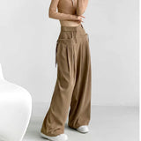 GETADME 2025 Autumn New Women’s Suit Trousers Women Korean Style High Waist Trouser Office Ladies Fashion Loose Trousers Streetwear