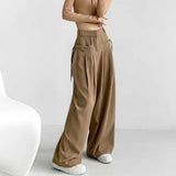 GETADME 2025 Autumn New Women’s Suit Trousers Women Korean Style High Waist Trouser Office Ladies Fashion Loose Trousers Streetwear
