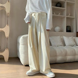 GETADME 2025 Autumn New Women’s Suit Trousers Women Korean Style High Waist Trouser Office Ladies Fashion Loose Trousers Streetwear