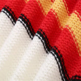 GETADME 2025 Autumn Winter Women Mohair Stripe Long Sleeve Cardigan Fashion Contrast Open Stitch Sweater High Street Female Outwear