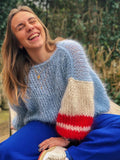 GETADME 2025 Autumn Winter Women Rainbow Sweaters Fashion Famale Pullover Round Neck Loose Hollow Out Sweater Casual knitted Jumper Tops