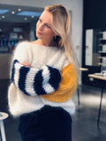 GETADME 2025 Autumn Winter Women Rainbow Sweaters Fashion Famale Pullover Round Neck Loose Hollow Out Sweater Casual knitted Jumper Tops