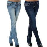 GETADME 2025 Fall New Women High Waist Boot Cut Jeans Fashion Slim Denim Flared Pants Street Casual Trousers