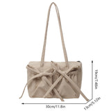 GETADME 2025 New Korean Bow Nylon Shoulder Bag Fashionable and Sweet Design Tote Bag Folded Large Capacity Commuter Women's Handbag