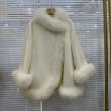 GETADME 2025 Real Fur Coat Winter Jacket Women Natural Fox Fur Collar Warm Cashmere Wool Woolen Ladies Outerwear Streetwear Fashion