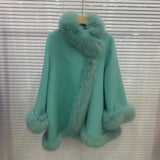GETADME 2025 Real Fur Coat Winter Jacket Women Natural Fox Fur Collar Warm Cashmere Wool Woolen Ladies Outerwear Streetwear Fashion