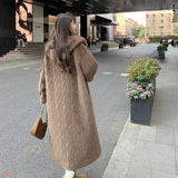 GETADME ﻿ 2025 Winter New Thick Women's Long Imitation Mink Plush Cardigan With Integrated Fur Eco-Friendly Hooded Fur Coat Solid Color