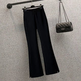 GETADME 2025 Spring Summer New Fashion Midi Shirt+micro Flare Pants Two-piece Women's Tracksuit Korean Elegant Top Trousers Matching Set
