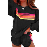 Getadme 2025 Spring Sweatershirt Tracksuit Suit Women Long Sleeve Sweatershirt Loose Sports Shorts Set Female Fashion Casual 2 Piece Set