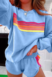 Getadme 2025 Spring Sweatershirt Tracksuit Suit Women Long Sleeve Sweatershirt Loose Sports Shorts Set Female Fashion Casual 2 Piece Set