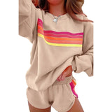 Getadme 2025 Spring Sweatershirt Tracksuit Suit Women Long Sleeve Sweatershirt Loose Sports Shorts Set Female Fashion Casual 2 Piece Set