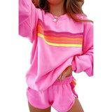 Getadme 2025 Spring Sweatershirt Tracksuit Suit Women Long Sleeve Sweatershirt Loose Sports Shorts Set Female Fashion Casual 2 Piece Set