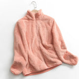 GETADME 2025 Women's Fleece Coat Winter Warm Thicken Jacket Two-Sided Wear Double-Sided Velvet Coral Fleece Coats Polar Fleece Jackets