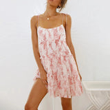 여성용 플로럴 스파게티 스트랩 여름 캐주얼 드레스 보헤미안 스타일 비치 드레스 패션 섹시 데일리 웨어 숏 스커트 로파 드 무헤르 