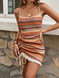 GETADME-2025 Summer Sexy Embroidered Slip Dress Women's Short Sleeveless Lace Trim Backless Party Dress Beach Wedding Evening Dress