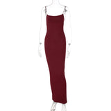 GETADME-Nsangu 2025 Autumn Winter Women Solid White Black Strap Midi Dress Bodycon Sexy Streetwear Party Club Elegant Fashion Clothes