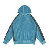 GETADME 24ss Butterfly Embroidery AWGE Blue Velvet Hoodies Top Quality Mens Stripe Hooded Sweatshirt Tracksuit Set With Tags