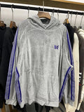 GETADME 24ss Butterfly Embroidery AWGE Blue Velvet Hoodies Top Quality Mens Stripe Hooded Sweatshirt Tracksuit Set With Tags