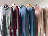 GETADME 24ss Butterfly Embroidery AWGE Blue Velvet Hoodies Top Quality Mens Stripe Hooded Sweatshirt Tracksuit Set With Tags