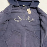 GETADME 24ss Washed Purple M13 SAINT MICHAEL Hoodies Men Women 1:1 Top Quality Damaged Oversized Sweatshirt