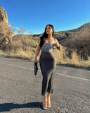 GETADME-여성용 타이다이 그라데이션 슬리브리스 백리스 스트랩리스 드레스 여름 섹시 슬림 바디콘 드레스 패션 비치 가슴 랩핑 의류